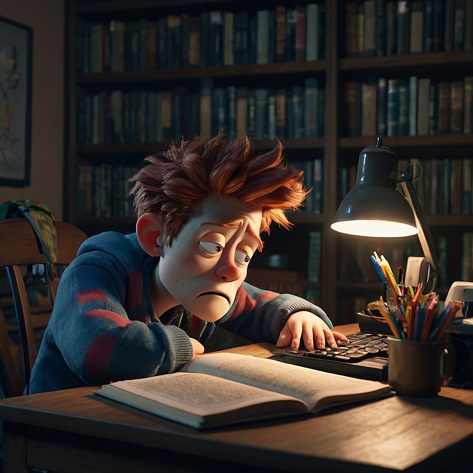 Bob Tired When Studying